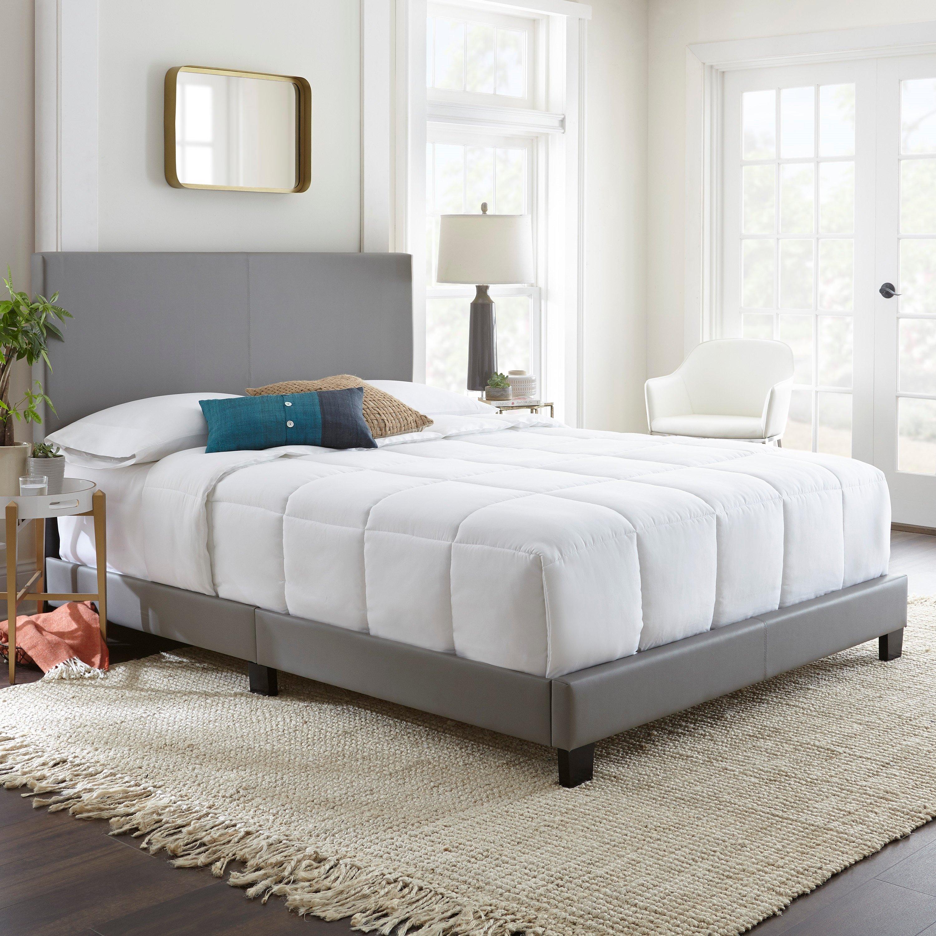 Rent to Own Boyd Sleep Fairfield King Grey Faux Leather Bed with 11
